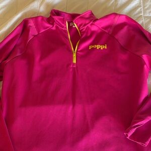 poppi Hot Pink Pullover with Yellow Trim